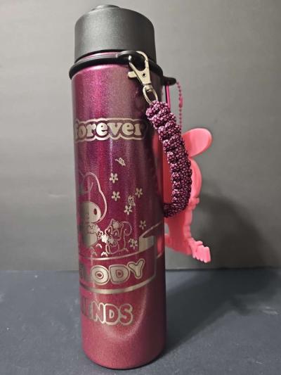 24oz laser Engraved Insulated MY MELODY  Water Bottle - Thumbnail 5