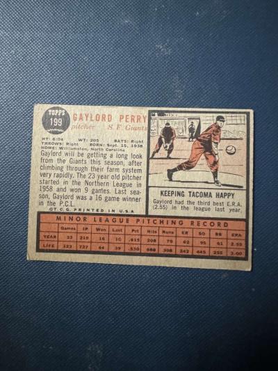 Gaylord Perry Baseball Card Topps 199 - Thumbnail 2