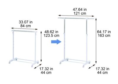 2 White Rolling Racks - Thumbnail 3