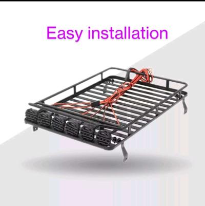 RC Rock Crawler Metal Roof Rack BLK W 4LED Lights Axial 110 - Thumbnail 2