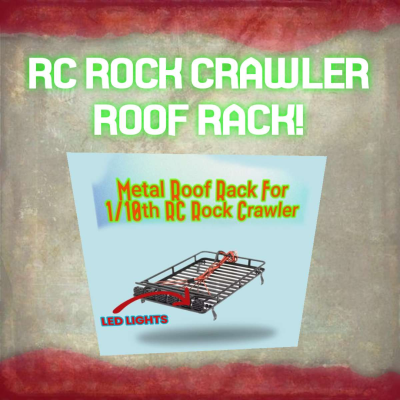 RC Rock Crawler Metal Roof Rack BLK W 4LED Lights Axial 110 - Thumbnail 6
