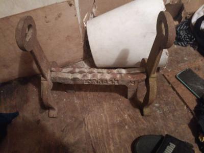 antique Harper Cast iron Andirons - Thumbnail 2