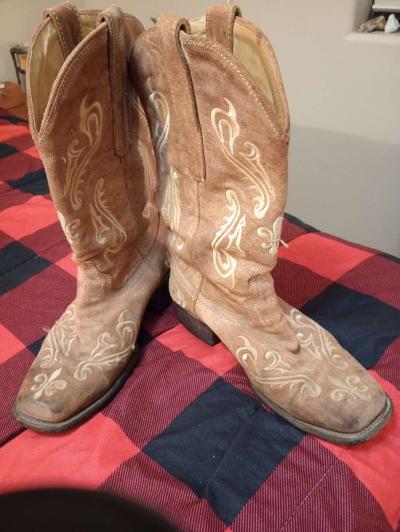 Womens Western Square Toe Boots Size 7 - Thumbnail 3