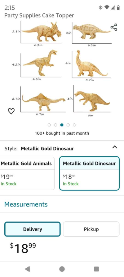 11 PC gold plastic metallic dinosaur - Thumbnail 5