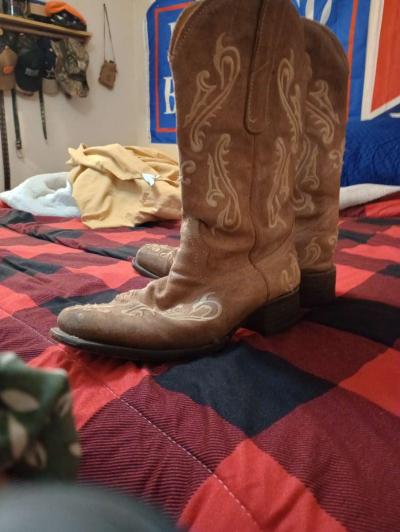 Womens Western Square Toe Boots Size 7 - Thumbnail 4