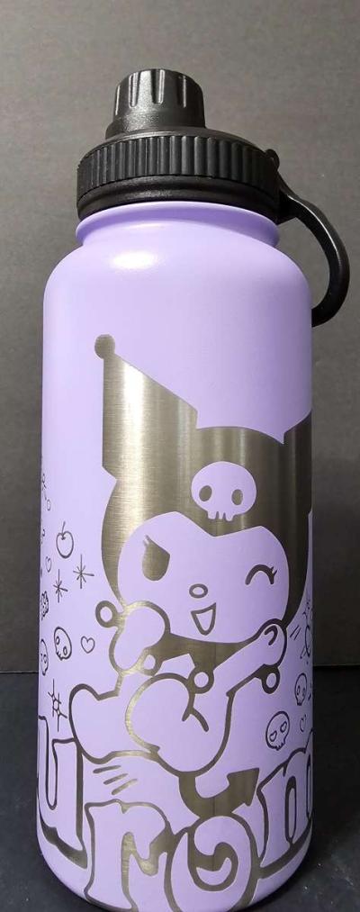 32oz Brand new Laser Engraved Insulated Water Bottle Kuromi - Thumbnail 5