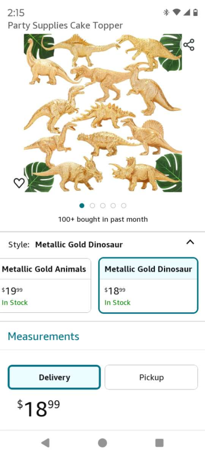 11 PC gold plastic metallic dinosaur - Thumbnail 4