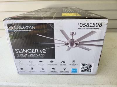 Fanimation Slinger v2 Ceiling Fan BRAND NEW - Thumbnail 3
