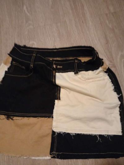 white black tan low Short skirt