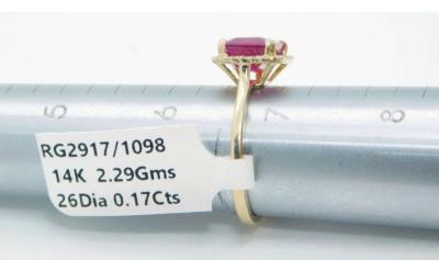 14k Gold Rudy  and diamonds   ring - Thumbnail 3