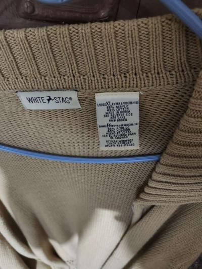 womens white stag brown sweater - Thumbnail 2