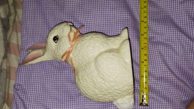 ceramic white rabbit made at va home in marshalltown iowa by - Thumbnail 2