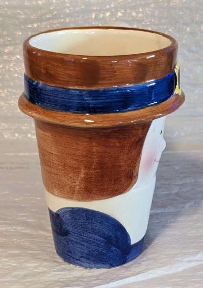 Rare Vintage WCL 3D Ceramic Thanksgiving Pilgrim Mug - Thumbnail 2