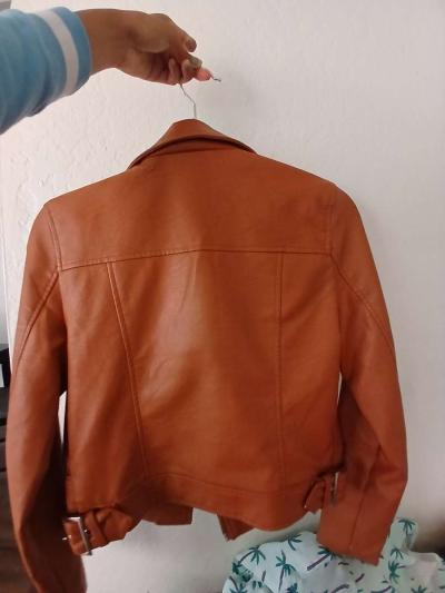 Leather jacket dark brown medium size - Thumbnail 2