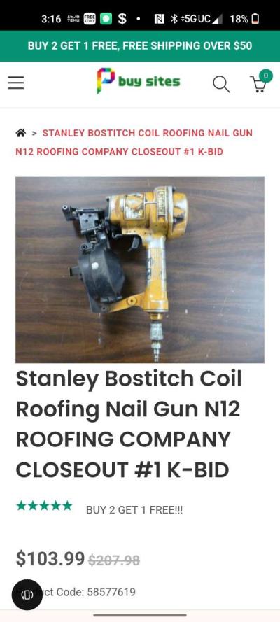 Stanley Bostitch nail gun - Thumbnail 3
