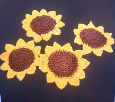 Sunflower Crochet Coasters - Thumbnail 5