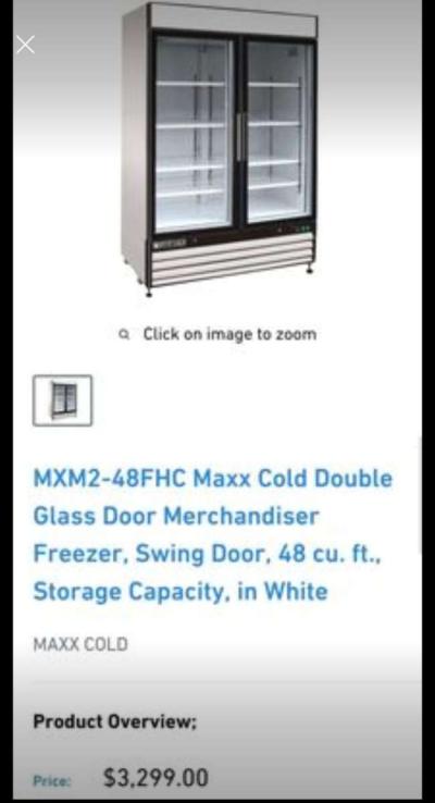 Double Door Refrigerator New MaxCold 48 Cu Ft RRR Appliances - Thumbnail 3