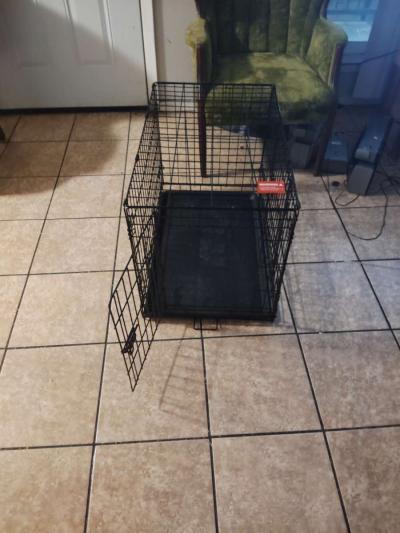 a black puppy cage for baby dogs - Thumbnail 3