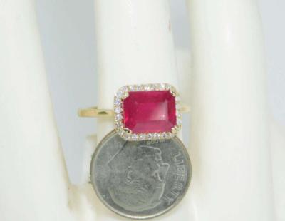 14k Gold Rudy  and diamonds   ring - Thumbnail 2