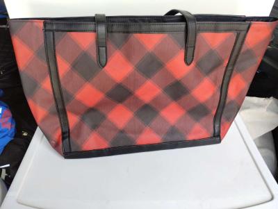 Red and black checkered Victoria Secret tote - Thumbnail 2