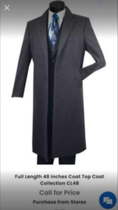 MENS TOP COAT  SMALL  CHARCOAL  RRR Apparel - Thumbnail 2