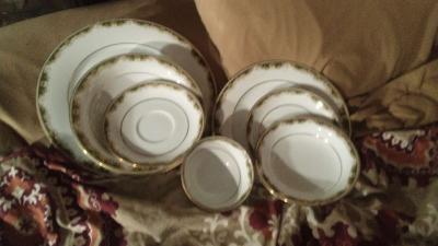 noritake china dishes with ailer plated spoons and forks - Thumbnail 3