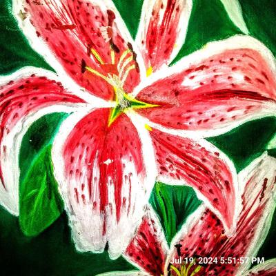 hibiscus in tropics painting - Thumbnail 3