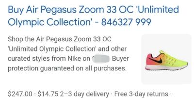 Air Pegasus Zoom 33 OC Unlimited Olympic Collection SIZE 12 - Thumbnail 5