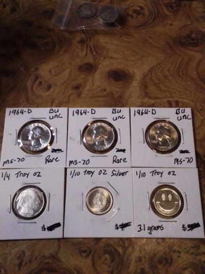 Silver coins an Bank notes - Newark, California