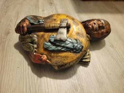 bronze and plaster Indian chief heavy wall plaque - Thumbnail 2