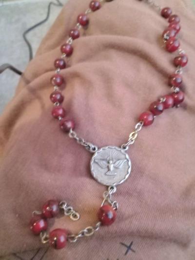 vintage Italian beaded and putter rosary - Thumbnail 3