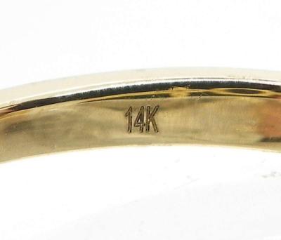 14k gold ring blue sapphire with diamonds - Thumbnail 2