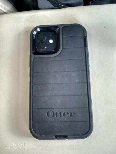 Black iPhone 12 With Black OtterBox Case - Thumbnail 5