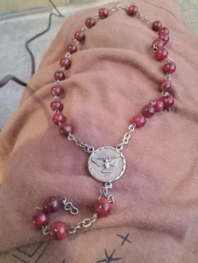 vintage Italian beaded and putter rosary - Thumbnail 5