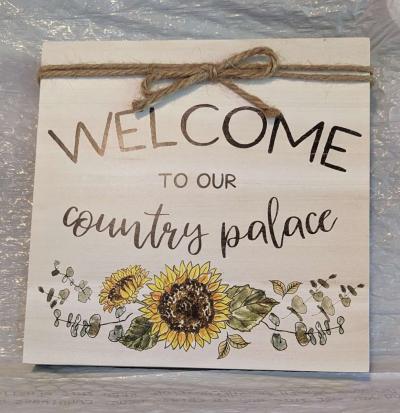 Welcome Picture From Hobby Lobby With Sunflowers Country Dec - Thumbnail 2