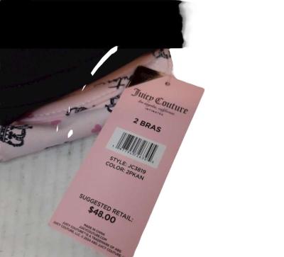 Juicy Couture NWT Bra Set Pink W Logo  Black Size 40C - Thumbnail 6