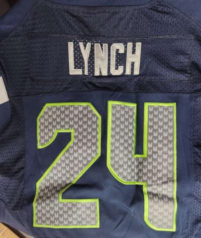 NFL Seahawks Marshawn Lynch 24 Onfield 24 Seahawks Jersey - Thumbnail 4