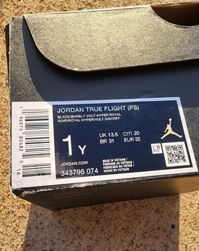 JORDAN TRUE FLIGHT SIZE 1Y KIDS NEW - Thumbnail 4