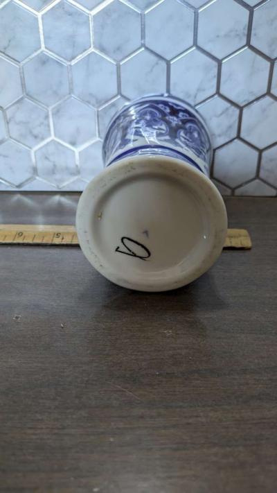 Antique Blue and White Porcelain Bottle - Thumbnail 4