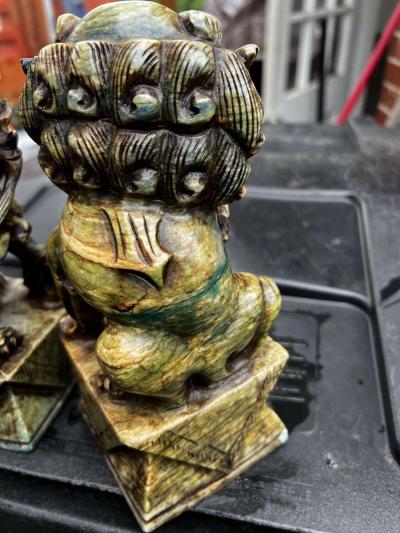 two hand carved statues - Thumbnail 4