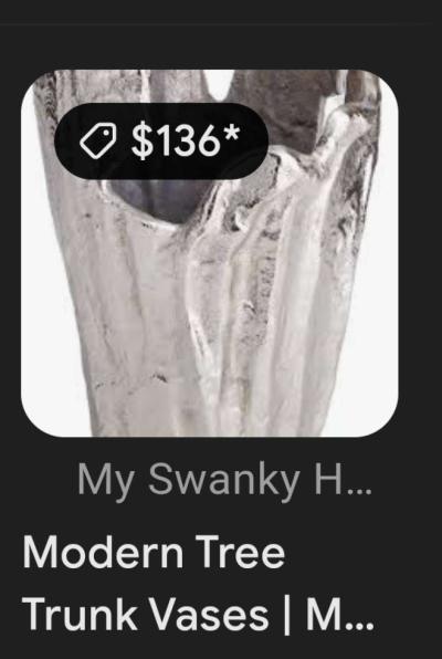 Vintage Metal Tree Trunk Vase or Other Display - Thumbnail 5