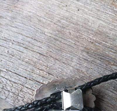 vintage turquoise bolo tie by A Jake - Thumbnail 3