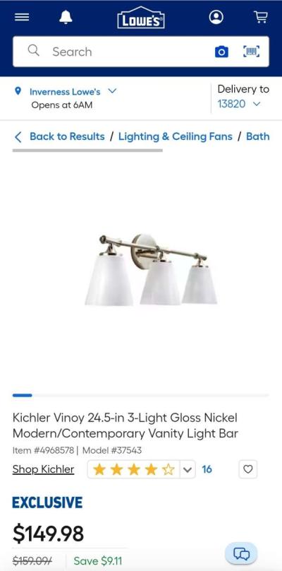 Kichler Vinoy Vanity Light BRAND NEW - Thumbnail 3