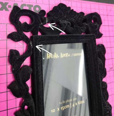 Abigail Ahern Black Velvet Baroque 4x6 Picture Frame - Thumbnail 6