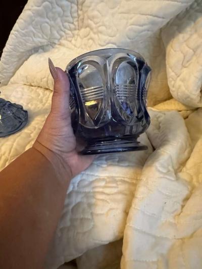 Rare blue Fenton glass trinket dish - Thumbnail 2