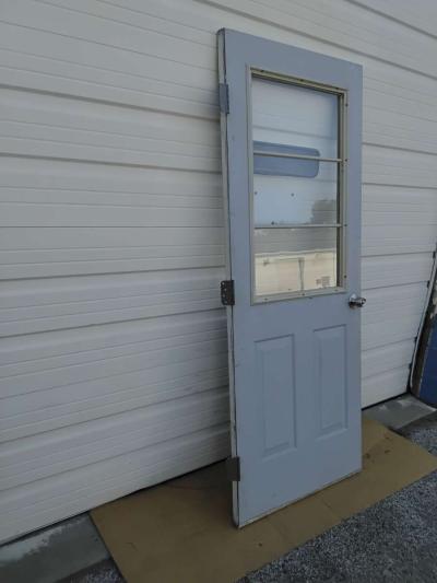 Nice Gray All Steel 3 Light JeldWen Door With HingesDoor Nob - Thumbnail 6
