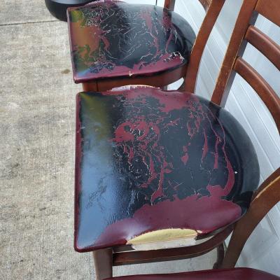 4 Bar Height Wooden Chairs  Cushions Are Rough  RRR Furnitu - Thumbnail 5