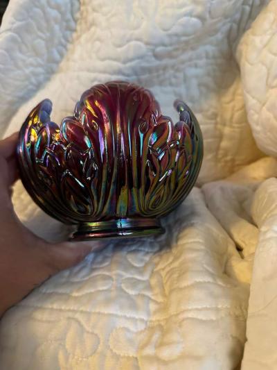 amethyst carnival glass bowl - Thumbnail 4