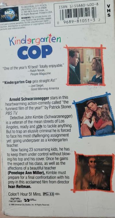 Kindergarten Cop VHS movie cheap - Thumbnail 3