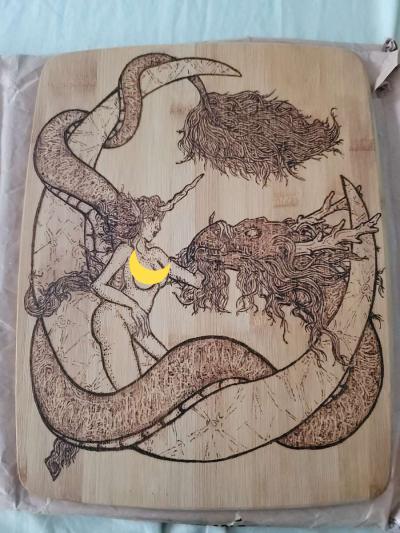 wood burned art